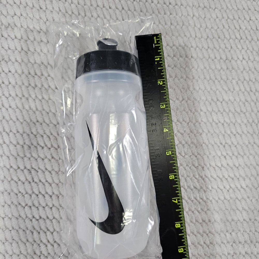 NEW Nike 2.0 Clear Black Swoosh Big Mouth Sport Squeeze Water Bottle 22 oz - Picture 2 of 4